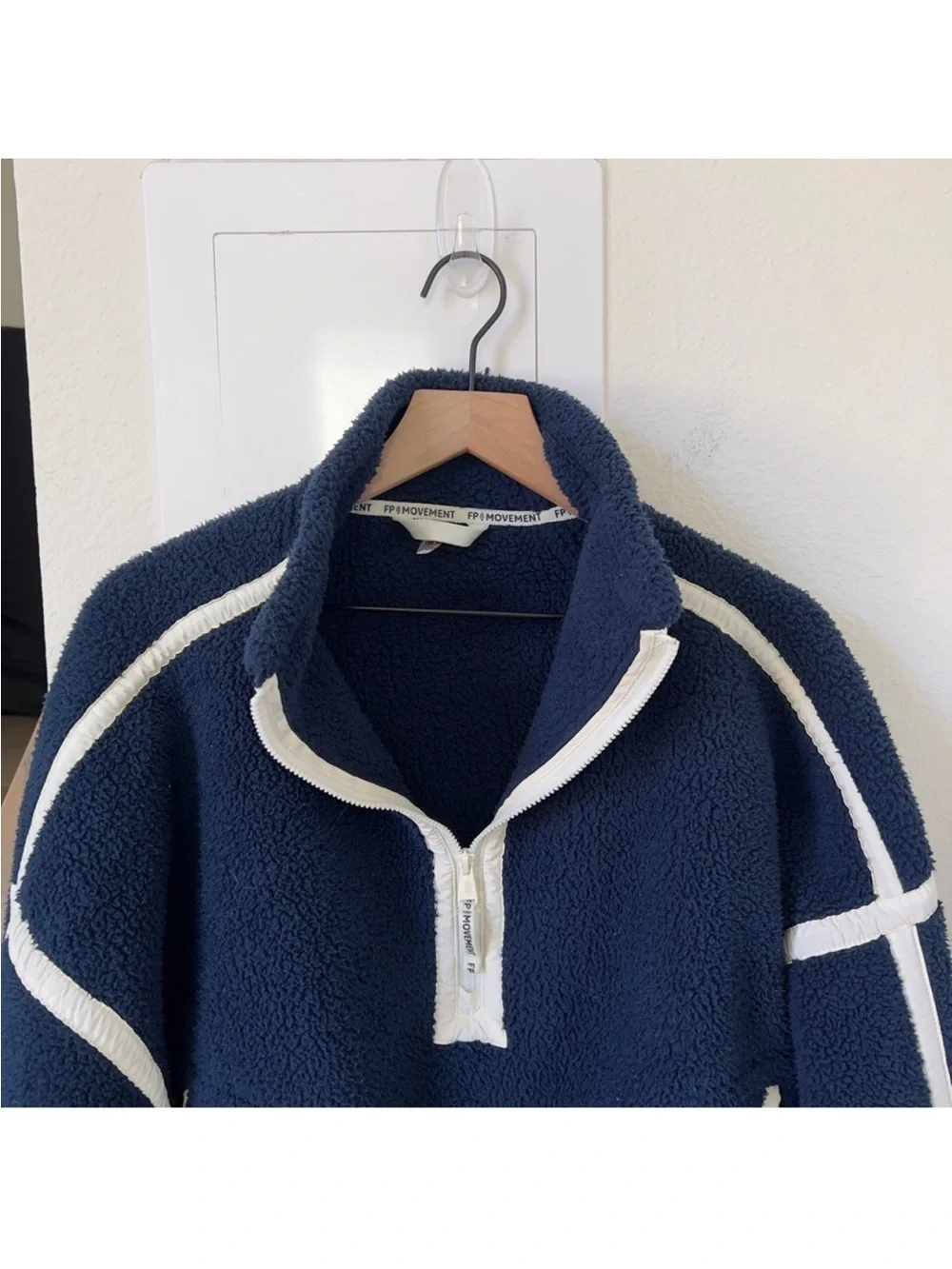 Free People FP Movement Mountain High 1/2 Zip Fleece Pullover in Dark Navy Blue